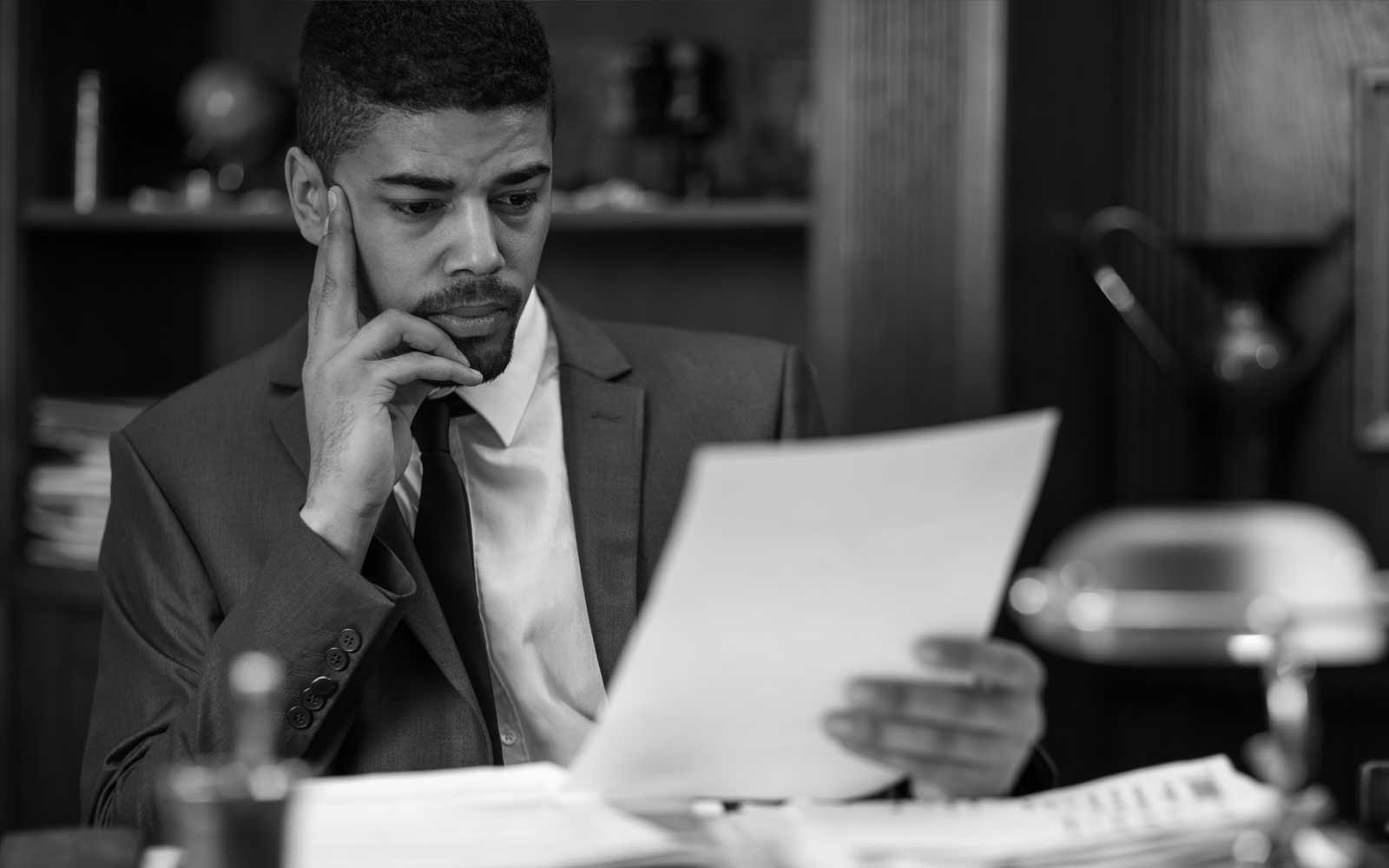 Person reading document